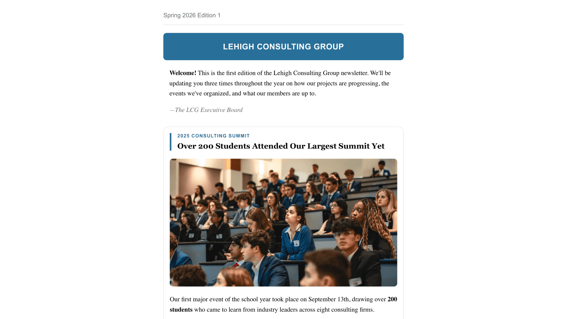 LCG Newsletter